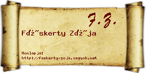 Fáskerty Zója névjegykártya